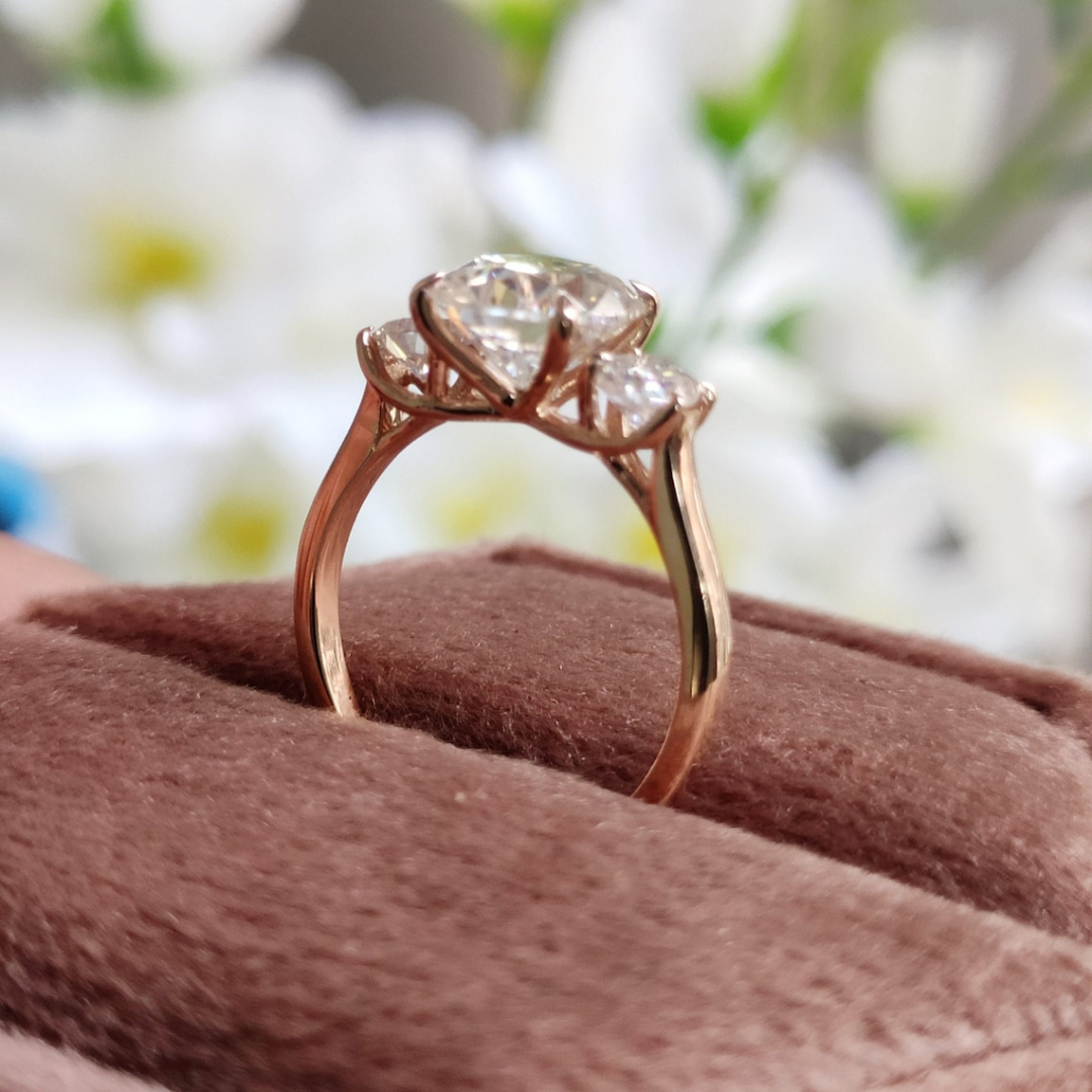 Moissanite 3.95 CT Cushion Cut Diamond Art Nouveau Anniversary Ring