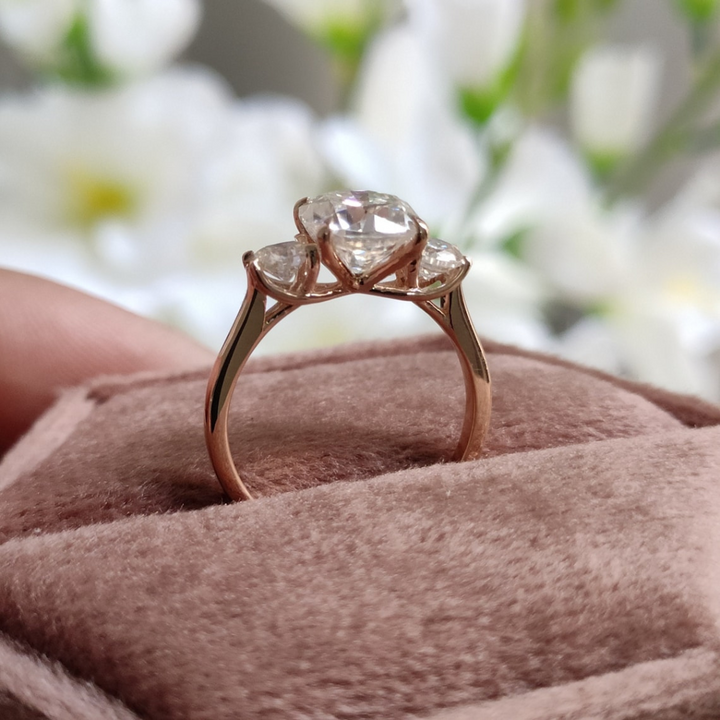 Moissanite 3.95 CT Cushion Cut Diamond Art Nouveau Anniversary Ring