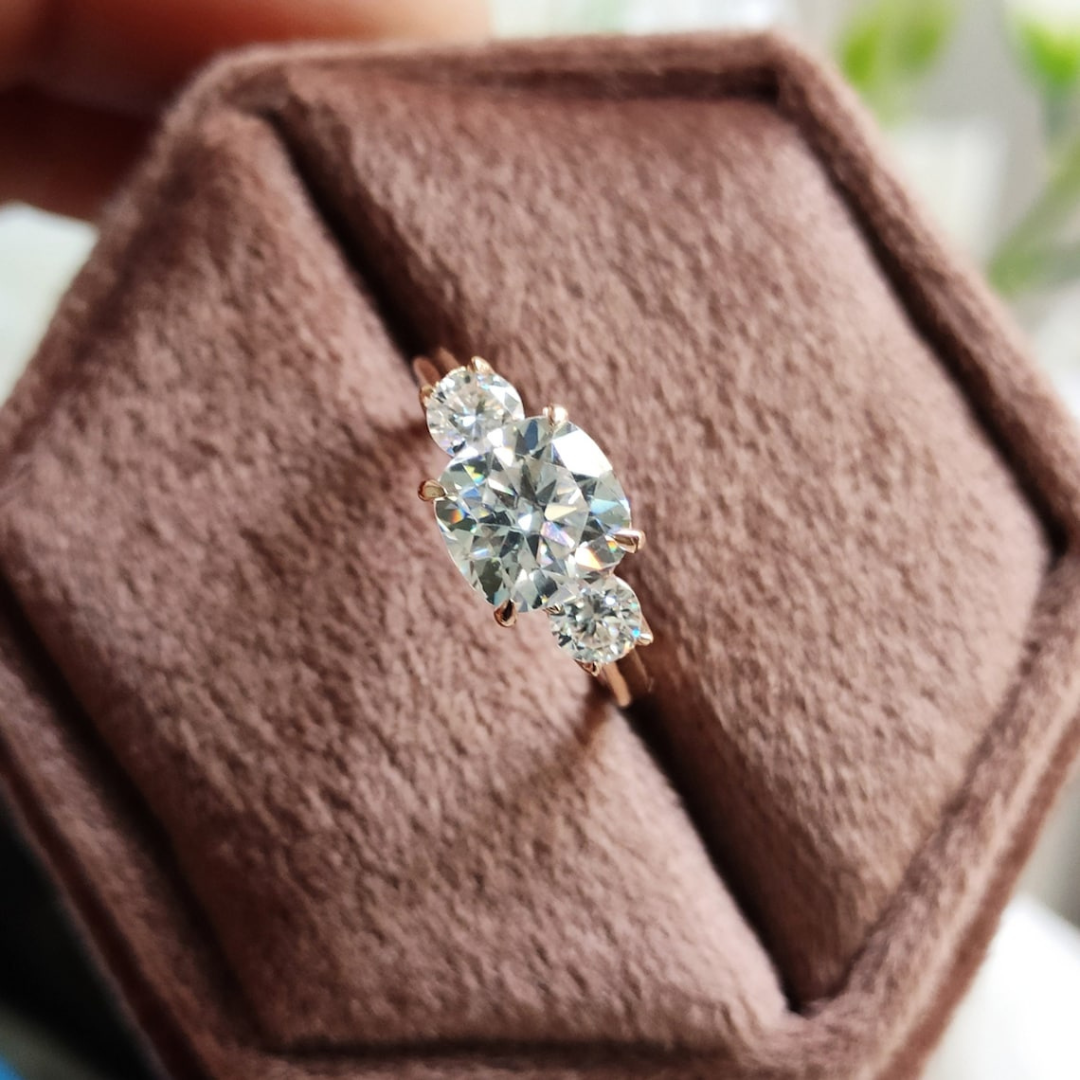 Moissanite 3.95 CT Cushion Cut Diamond Art Nouveau Anniversary Ring