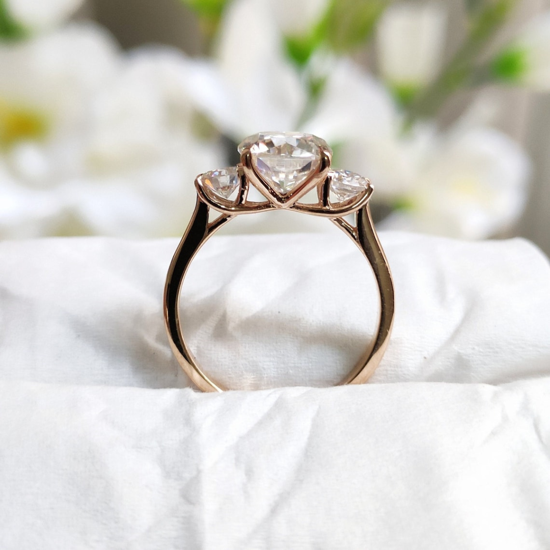 Moissanite 3.95 CT Cushion Cut Diamond Art Nouveau Anniversary Ring