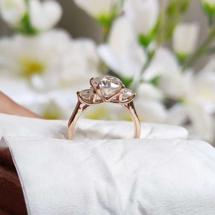 Moissanite 3.95 CT Cushion Cut Diamond Art Nouveau Anniversary Ring