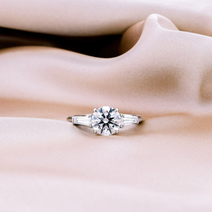 Moissanite 3.40 CT Round Cut Diamond  Victorian Anniversary Ring