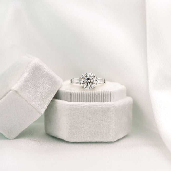 Moissanite 3.40 CT Round Cut Diamond  Victorian Anniversary Ring