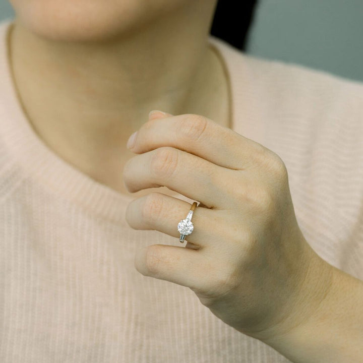 Moissanite 3.40 CT Round Cut Diamond  Victorian Anniversary Ring