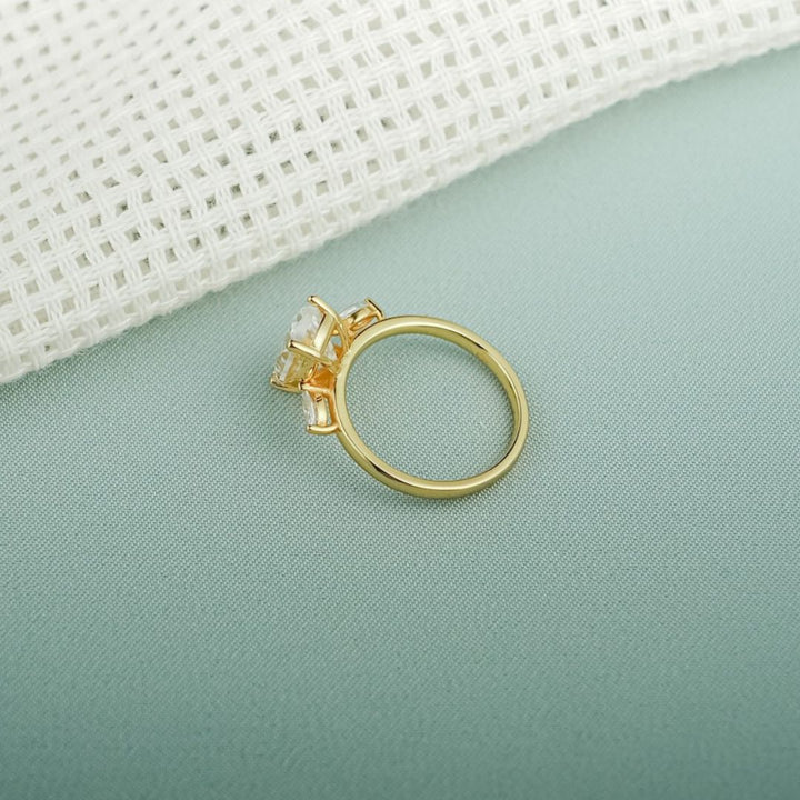Moissanite 3.50 CT Pear Cut Diamond Mid Century  Anniversary Ring