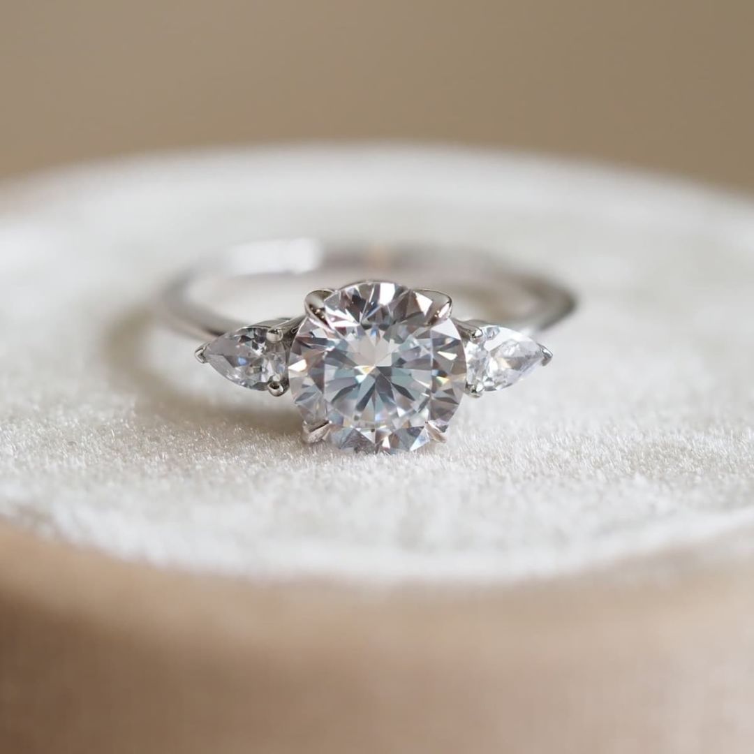 Moissanite 3.60 CT Round Cut Diamond  Art Deco Engagement Ring