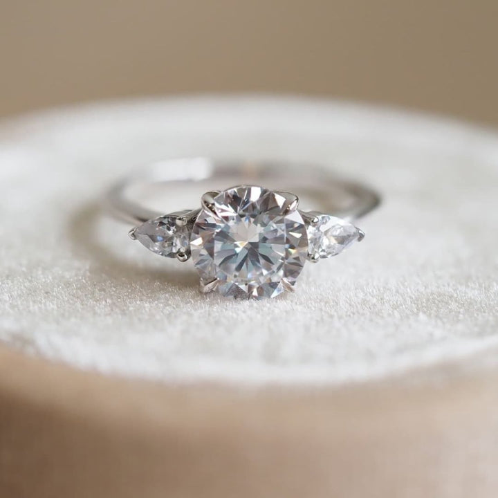Moissanite 3.60 CT Round Cut Diamond  Art Deco Engagement Ring