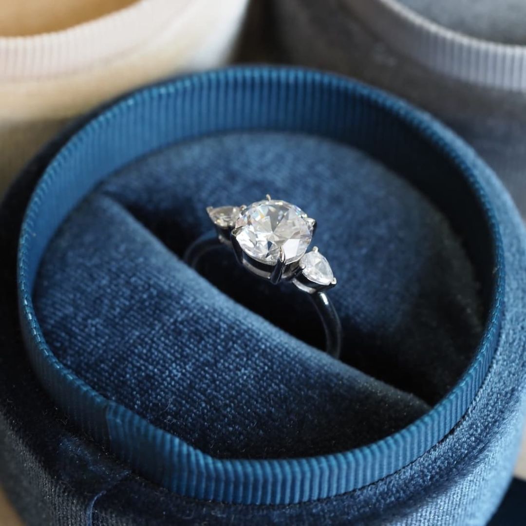 Moissanite 3.60 CT Round Cut Diamond  Art Deco Engagement Ring
