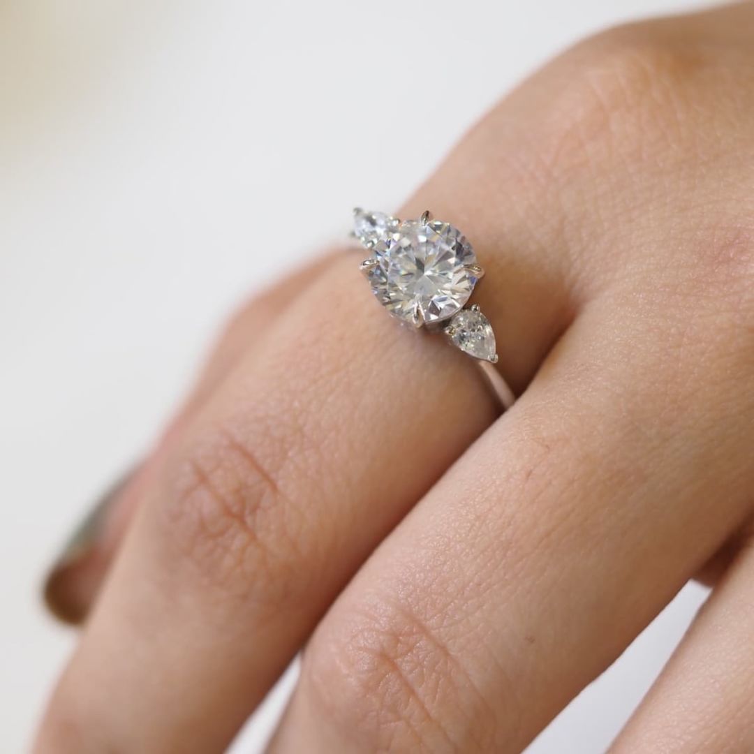 Moissanite 3.60 CT Round Cut Diamond  Art Deco Engagement Ring