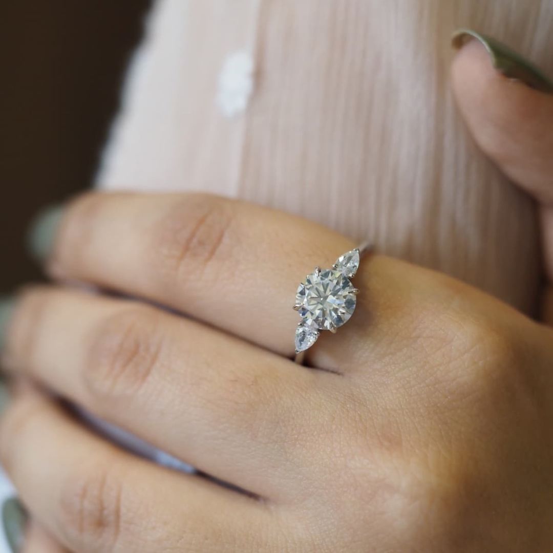 Moissanite 3.60 CT Round Cut Diamond  Art Deco Engagement Ring