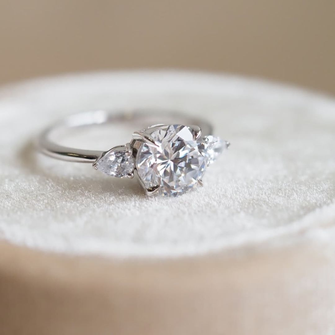 Moissanite 3.60 CT Round Cut Diamond  Art Deco Engagement Ring
