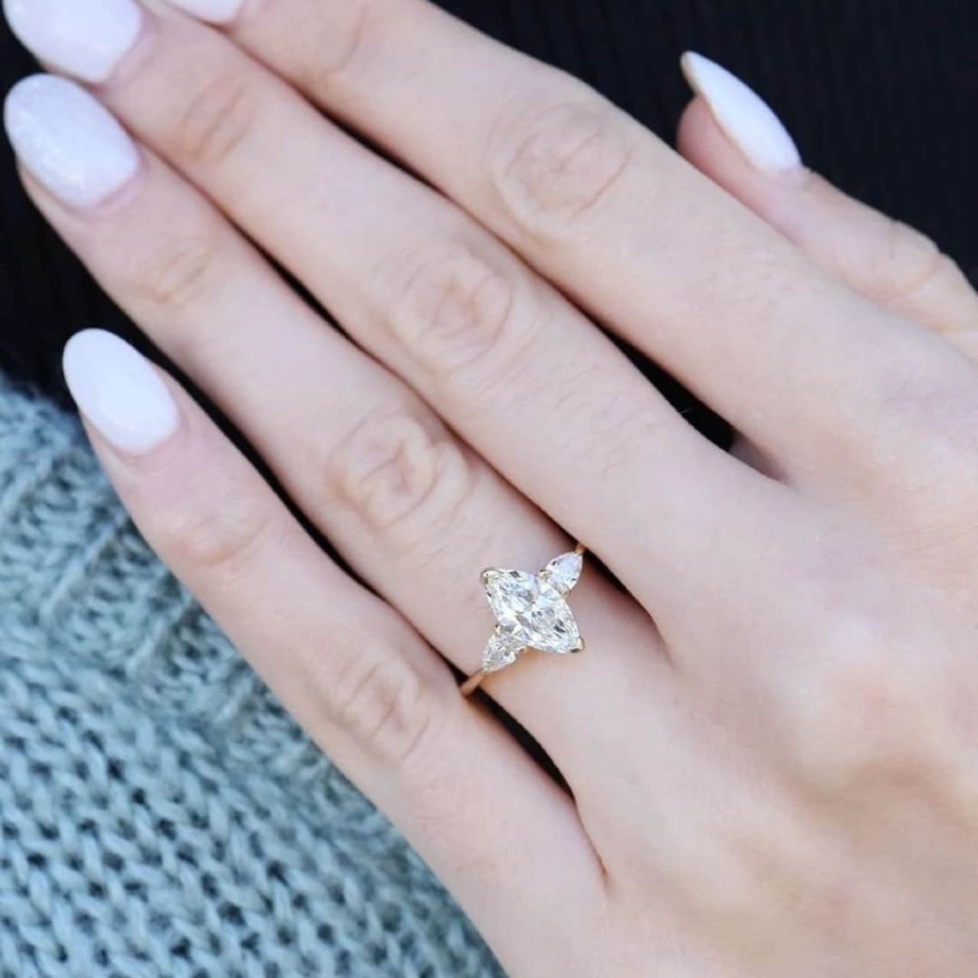 Moissanite 3.62 CT Marquise Cut Diamond Minimalist Handmade Ring
