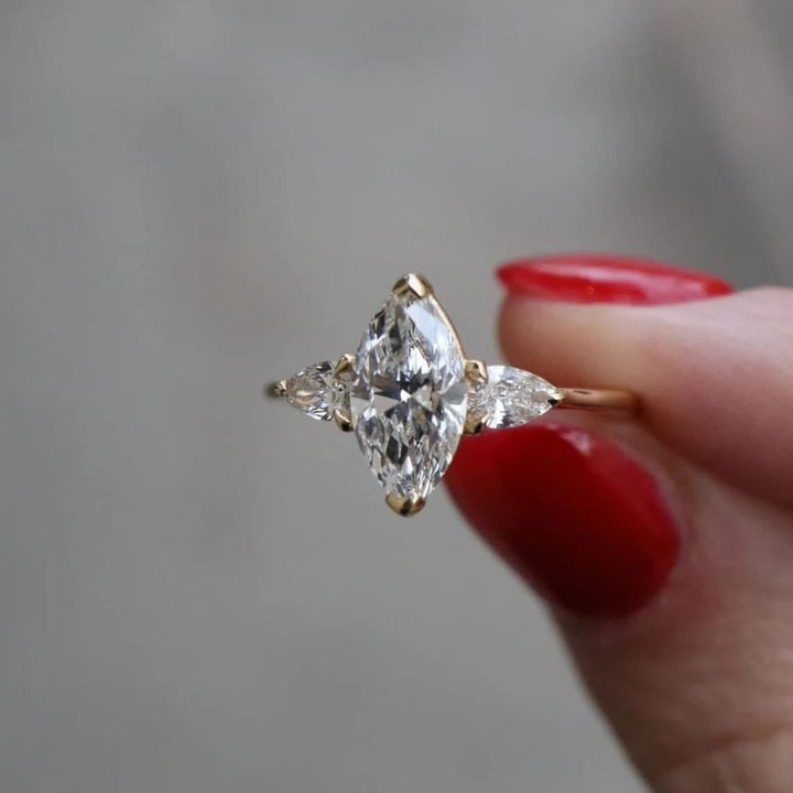 Moissanite 3.62 CT Marquise Cut Diamond Minimalist Handmade Ring