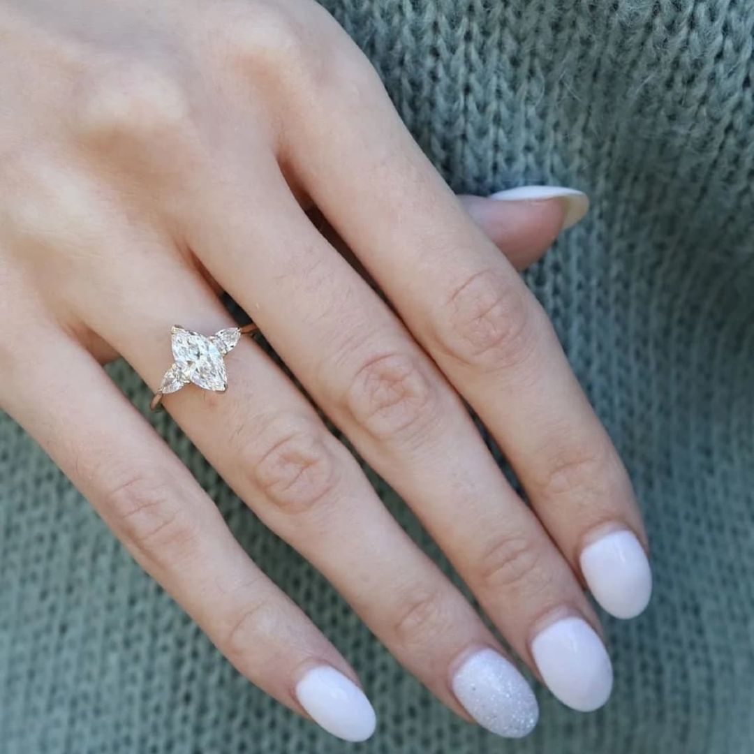 Moissanite 3.62 CT Marquise Cut Diamond Minimalist Handmade Ring
