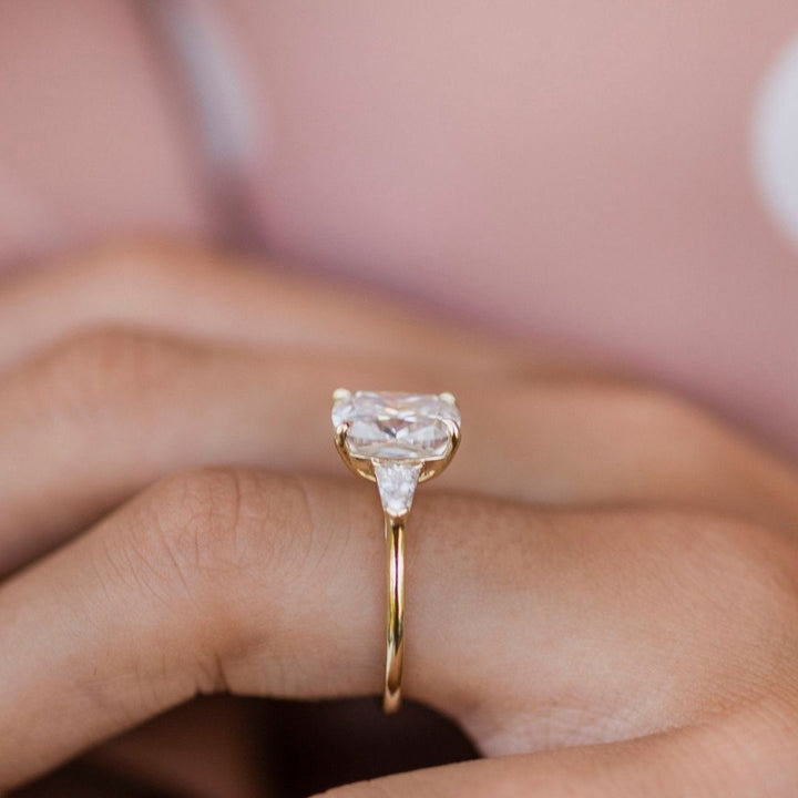 Moissanite 3.70 CT Cushion Cut Diamond  Art Deco Wedding Ring