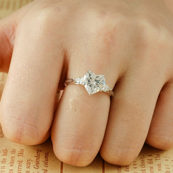 Moissanite 3.76 CT Heart Cut Diamond Edwardian Anniversary Ring