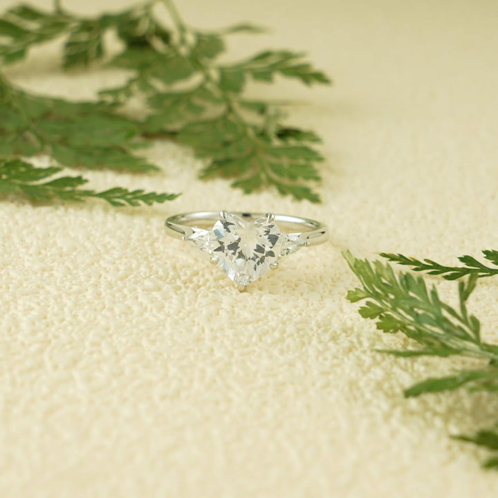 Moissanite 3.76 CT Heart Cut Diamond Edwardian Anniversary Ring
