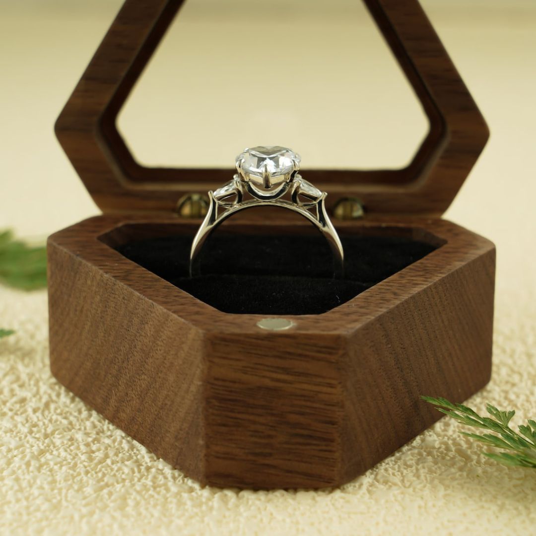 Moissanite 3.76 CT Heart Cut Diamond Edwardian Anniversary Ring