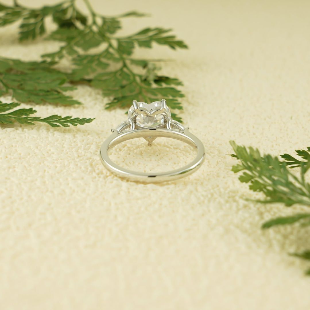 Moissanite 3.76 CT Heart Cut Diamond Edwardian Anniversary Ring