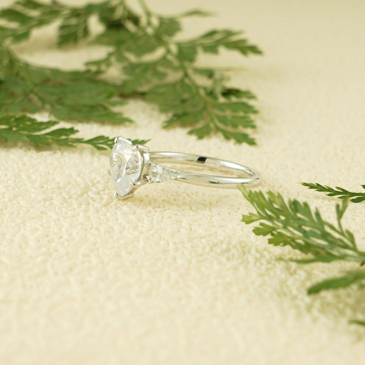 Moissanite 3.76 CT Heart Cut Diamond Edwardian Anniversary Ring