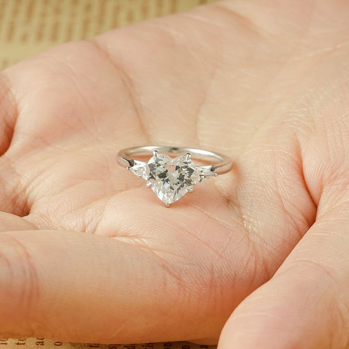 Moissanite 3.76 CT Heart Cut Diamond Edwardian Anniversary Ring