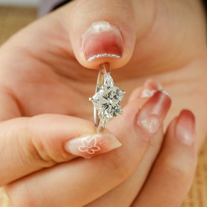Moissanite 3.76 CT Heart Cut Diamond Edwardian Anniversary Ring