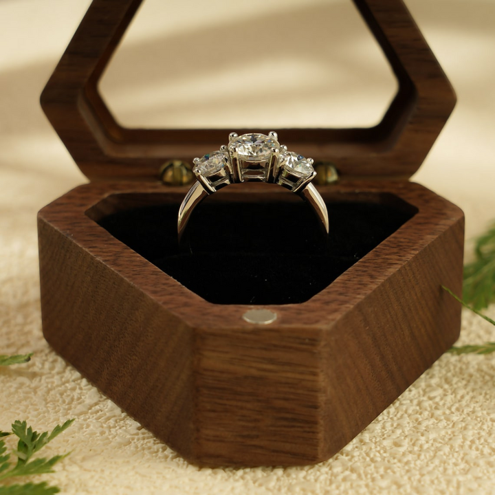 Moissanite 4.10 CT Round Cut Diamond  Minimalist Anniversary Ring