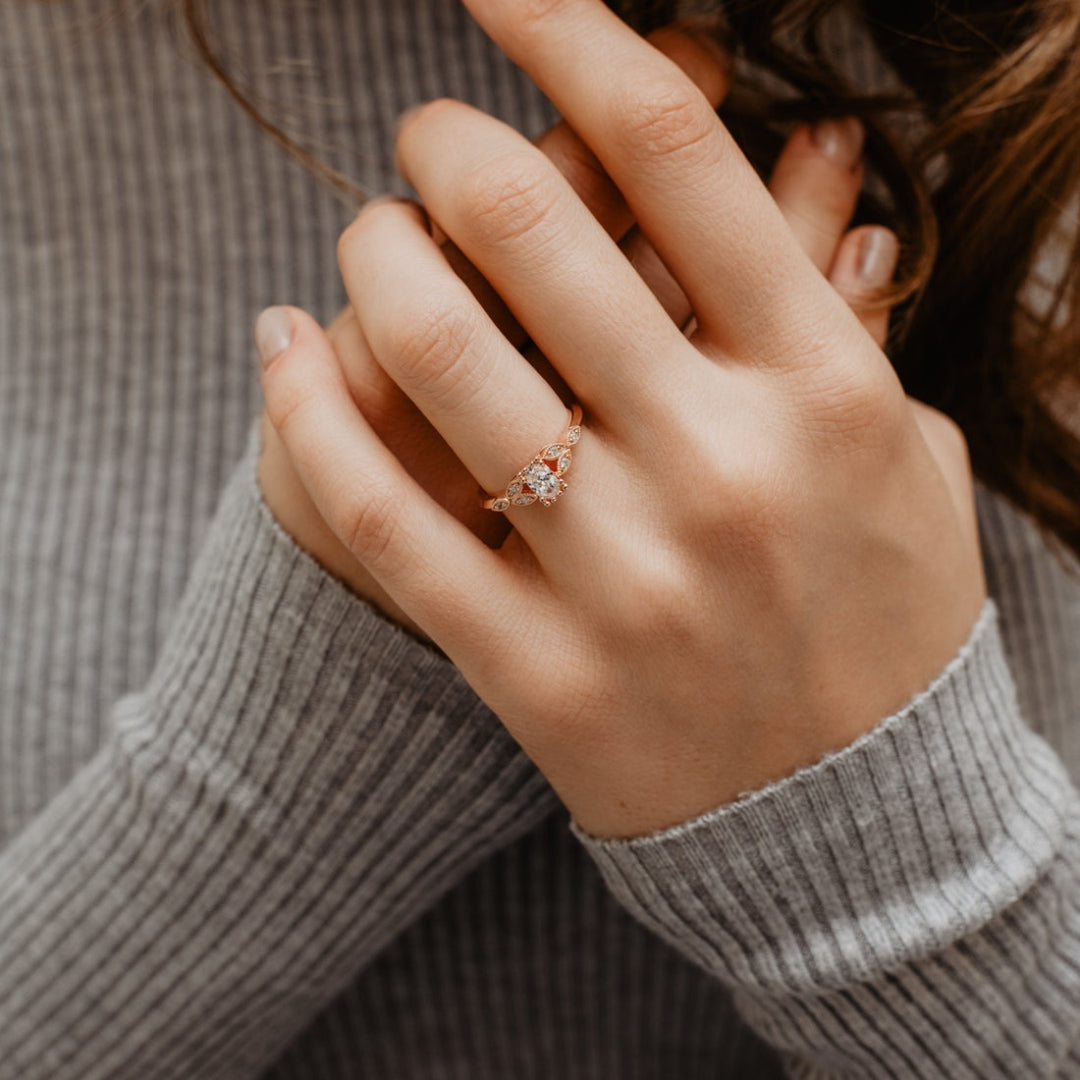 Moissanite 1.09 CT Oval Cut Diamond Victorian Wedding Ring