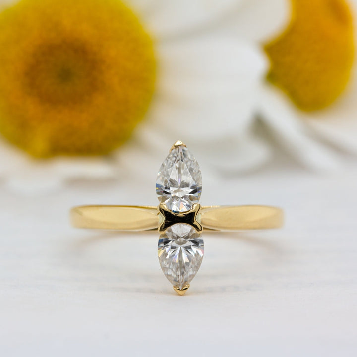 pear white stone diamond ring
