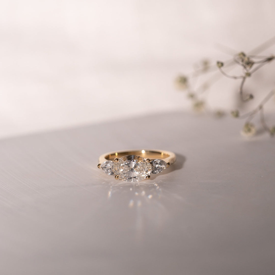 three stone diamond ring
