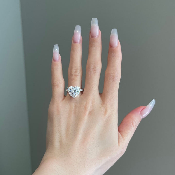 White heart diamond ring