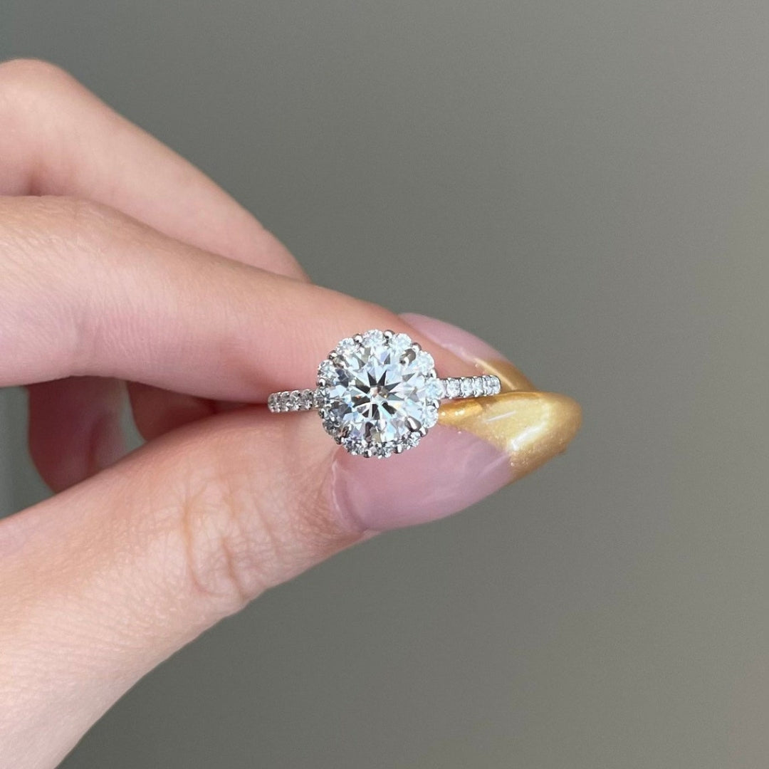 Edwardian round cut diamond ring
