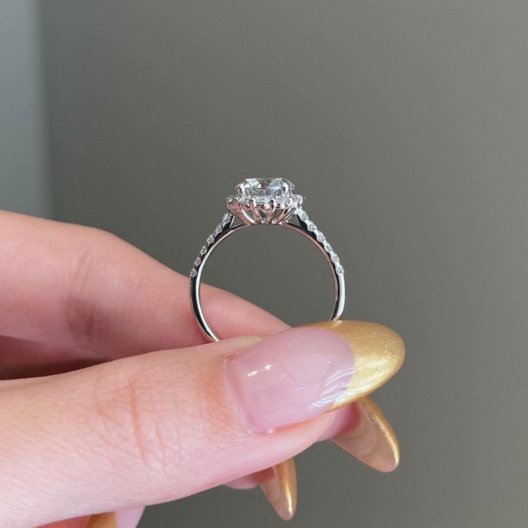 Antique edwardian diamond ring round cut