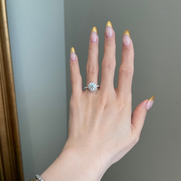 Edwardian filigree diamond ring round cut