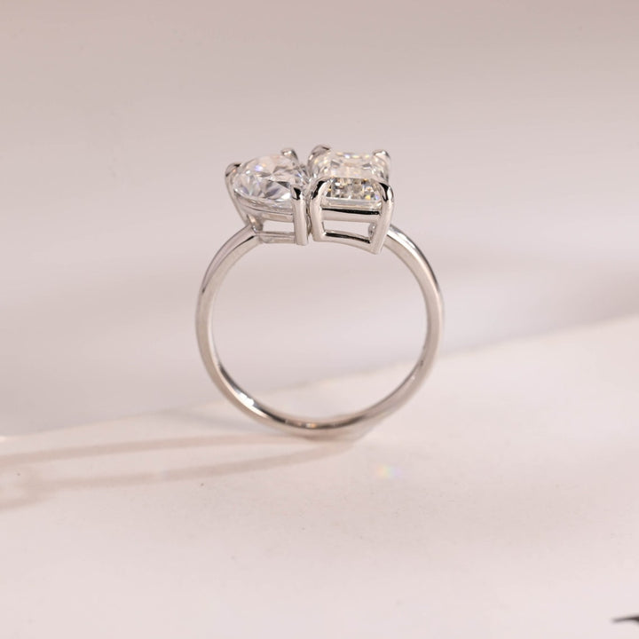 Minimalist two stone ring