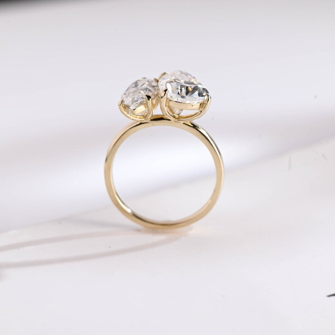 Two diamond  marquise and pear ring