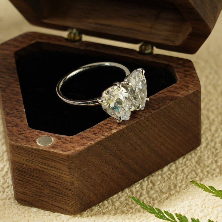 Double pear diamond ring