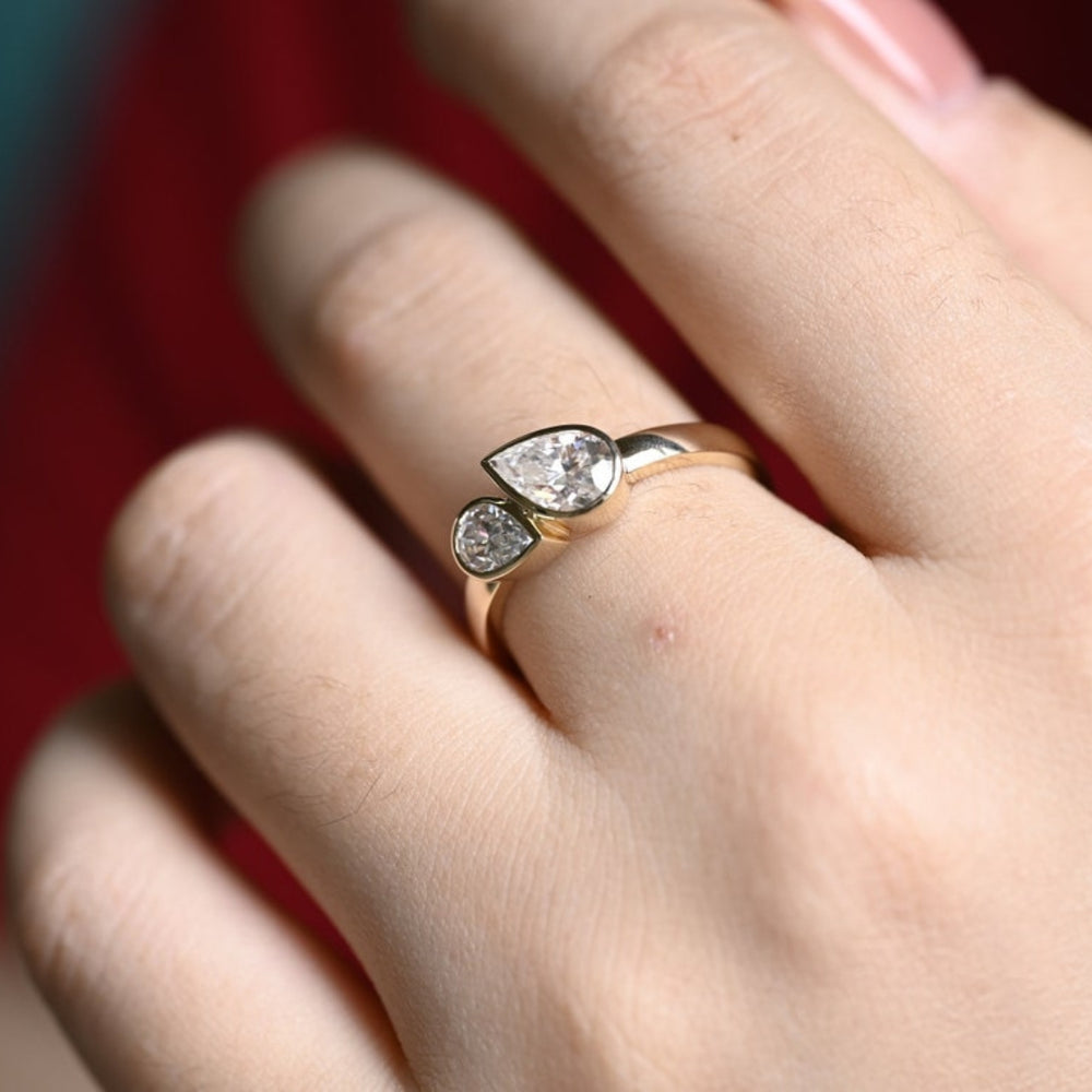 Double pear diamond ring