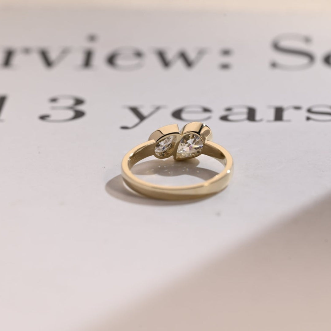 Two pear diamond engagement ring