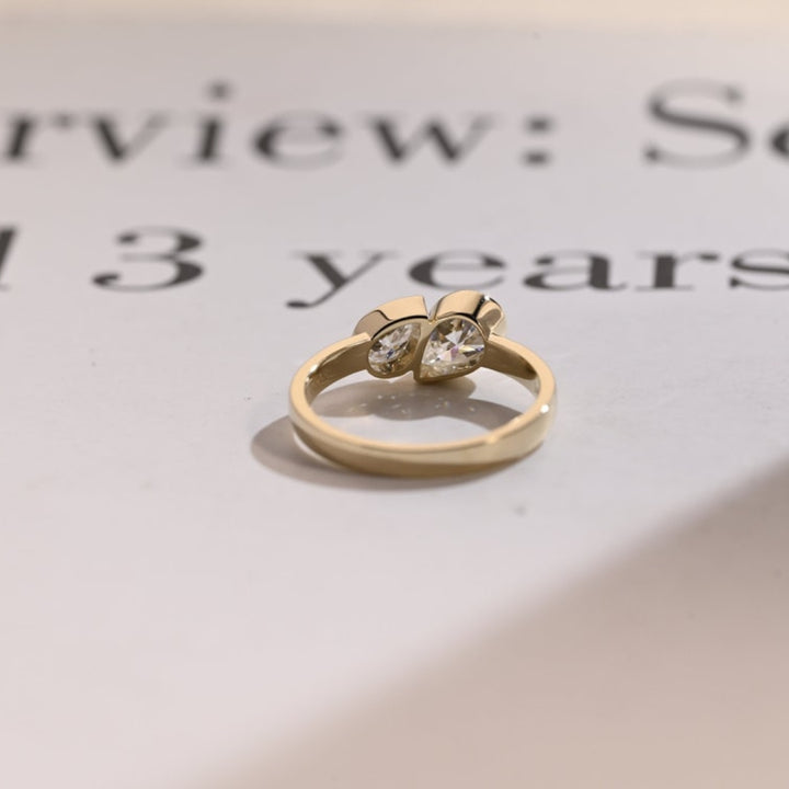 Two pear diamond engagement ring