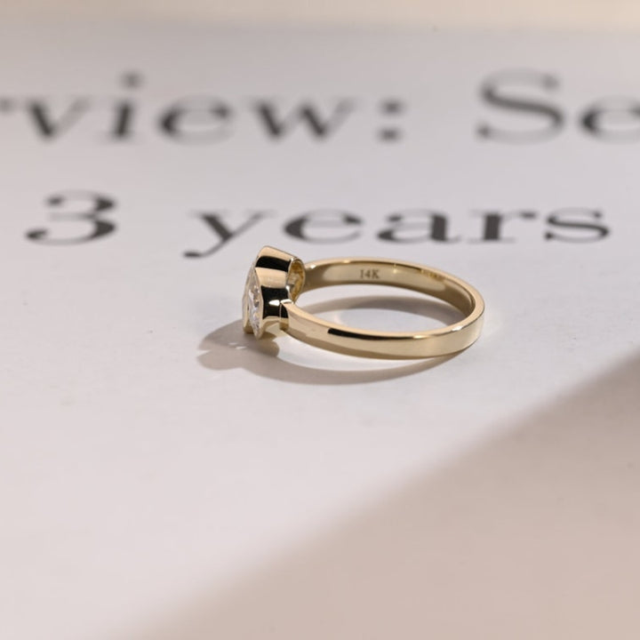 Minimalist two pear diamond ring