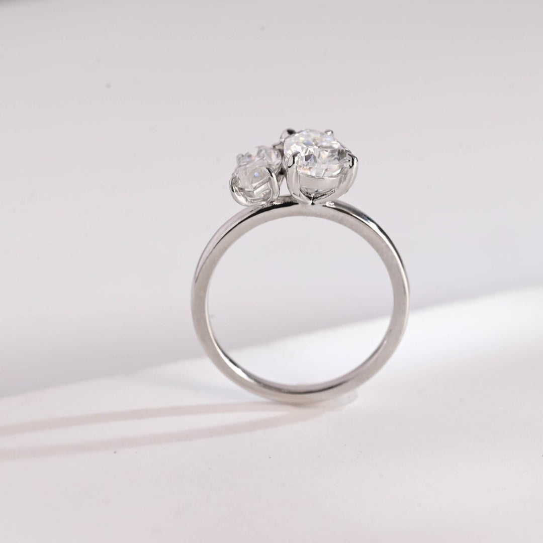 Two stone silver ring