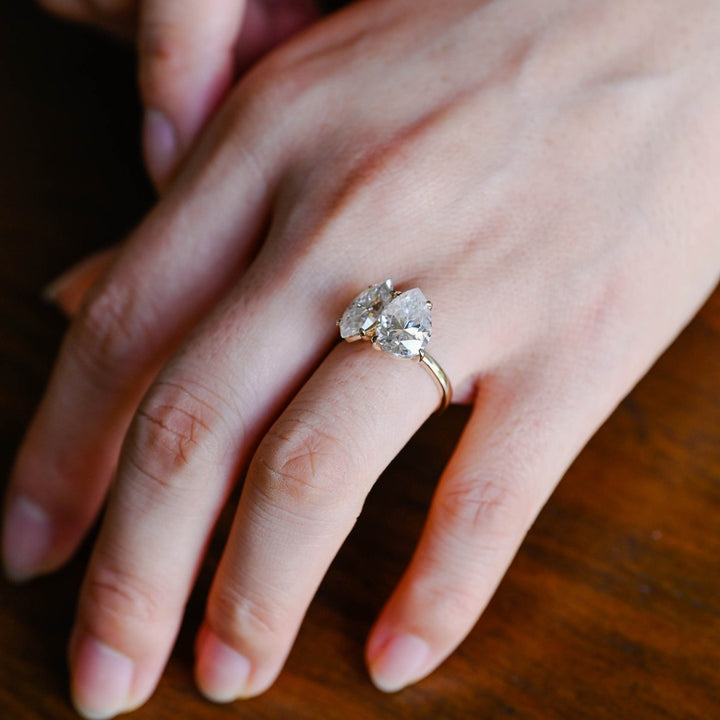 Marquise and pear diamond engagement ring