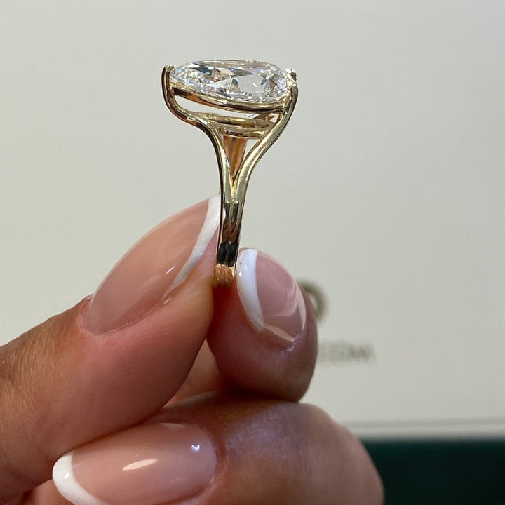 Pear white diamond ring for women