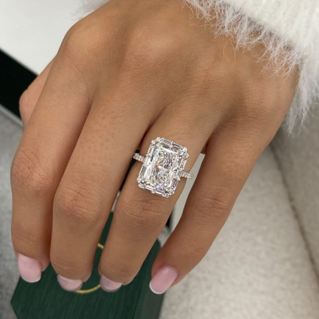 Radiant diamond ring