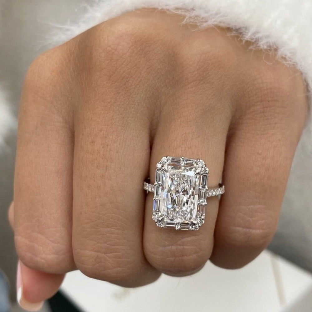 Radiant white diamond ring for women