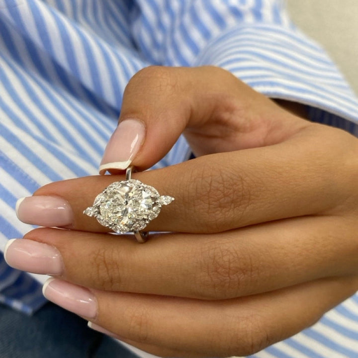 Oval cut  white diamond ring
