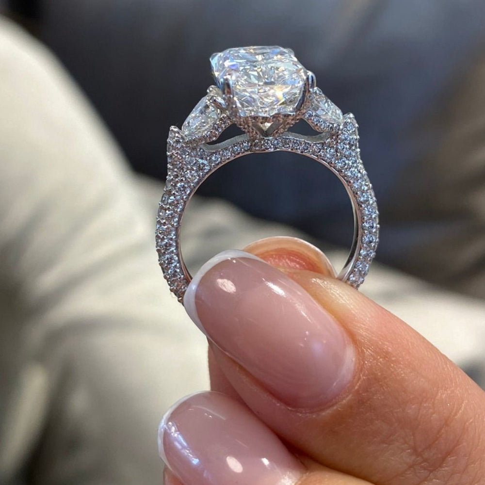 Radiant engagement ring