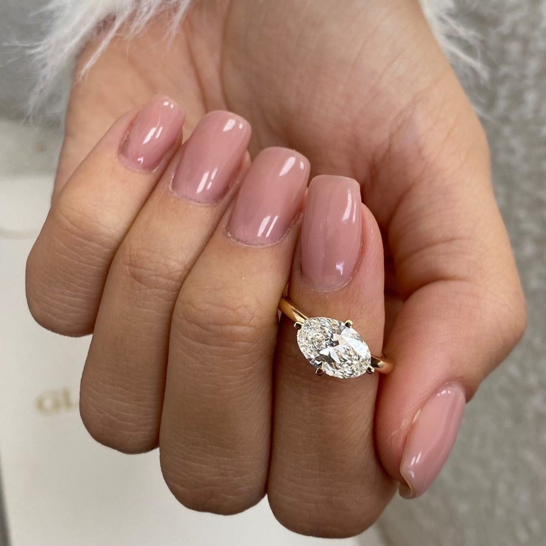 Modern oval engagement ring