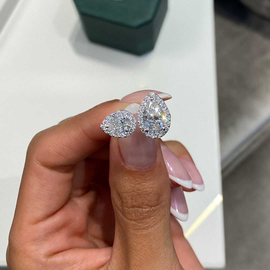 Toi et Moi pear halo ring